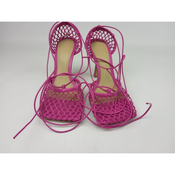 Bottega Veneta Pink Mesh Sandals - Picture 6 of 7